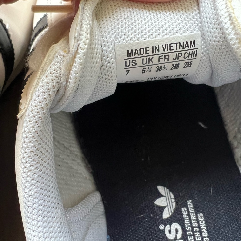 Adidas Samoa Shoes 7 women’s white navy - Picture 6 of 8